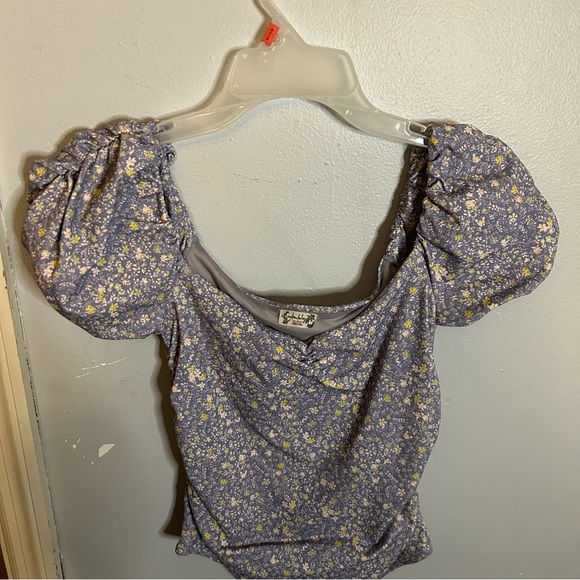 XS printed Bella bodysuit in chambray combo EUC - Picture 6 of 9